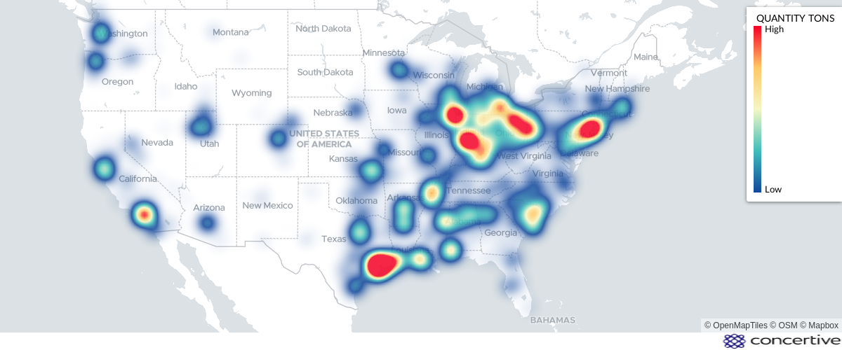 hazardous waste heat map